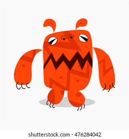 scary monster, toothy, playful character isolated