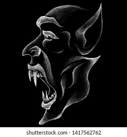 The scary monster or zomby. The  evil clown of unhappy halloween, for T-shirt design or outwear.