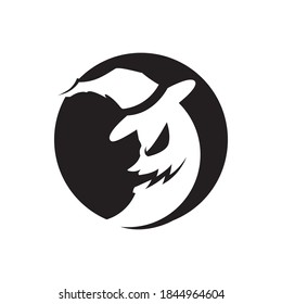 Scary Moon Vector Logo Images stock
