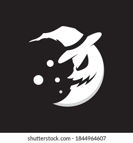 Scary Moon Vector Logo Images stock