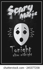 Scary Movie vintage poster.  Vector EPS10