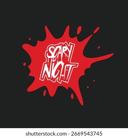 Assustador Noite Sangue Splatter Texto Efeito