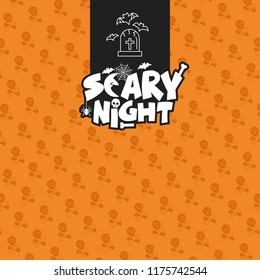 Scary night design with typography vector