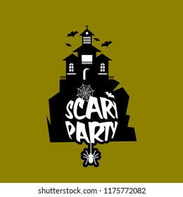 Scary night design with typography vector