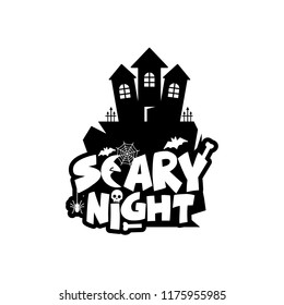 Scary night design with typography vector