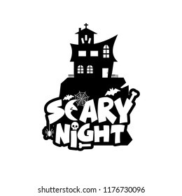 Scary night design with typography vector
