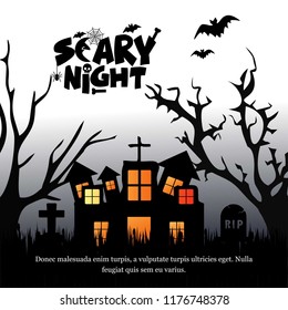 Scary night design with typography vector