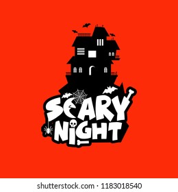 Scary night design with typography vector