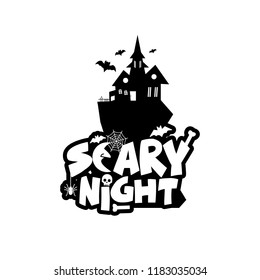 Scary night design with typography vector