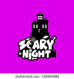 Scary night design with typography vector