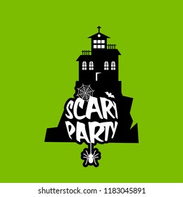Scary night design with typography vector