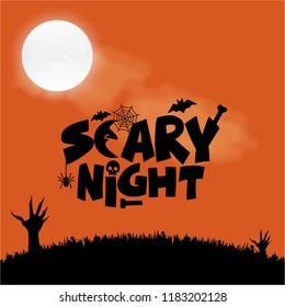 Scary night design with typography vector