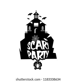Scary night design with typography vector