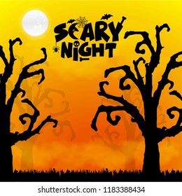 Scary night design with typography vector