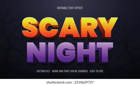 Scary night editable text effect, halloween text style effect