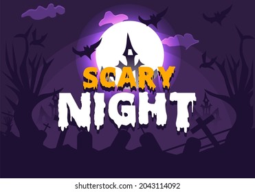 espantoso vector de fondo de halloween nocturno