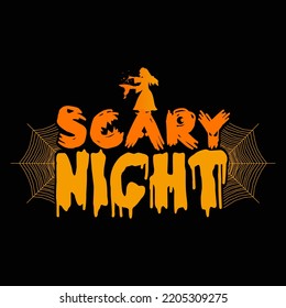 Scary Night Halloween Day vector t-shirt design that are perfect for coffee mug, poster, pillow cover, Canvas design.