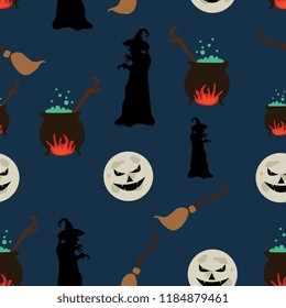 scary night halloween pattern. Vector illustration popular in october.