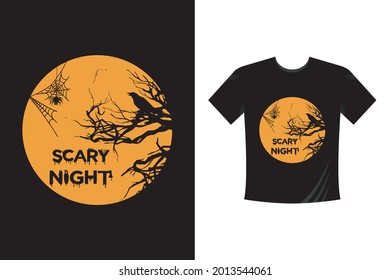 Scary Night halloween t shirt Template