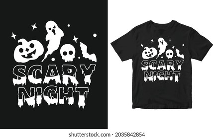 Scary Night Halloween T-shirt Design