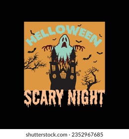 scary night helloween t-shirt vector design