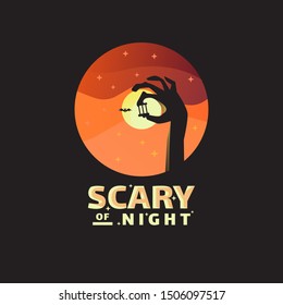 Scary night logo for the halloween theme