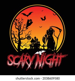 Scary night t shirt design