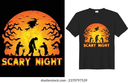 Scary night t shirt design.