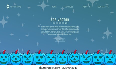 Scary night vector background. green turquoise color for web template
