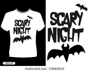 Scary night white t shirt design