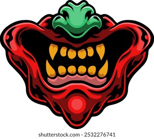 scary oni mask , vector illustration