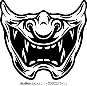 scary oni mask , vector illustration