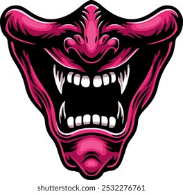 scary oni mask , vector illustration