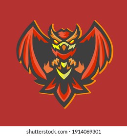 Scary owl mascot logo vector