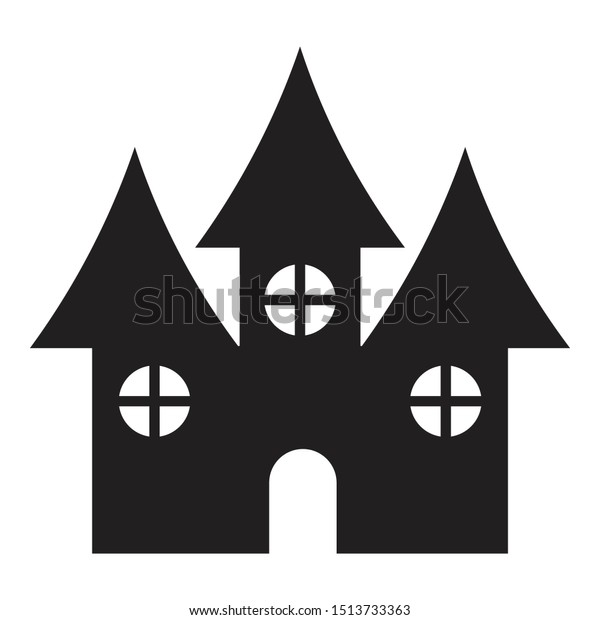 Scary Palace Icon Black Isolated Vector Stock Vector (Royalty Free ...