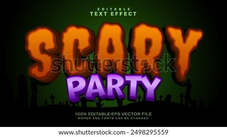 Scary Party text effect, Editable text Halloween theme.