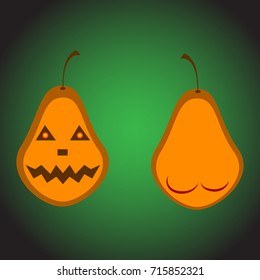 Scary pear for Halloween.