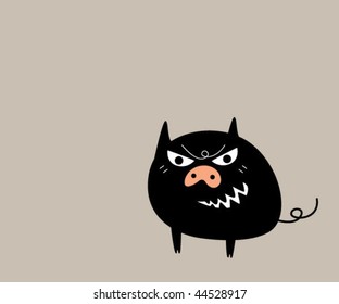 scary pig graphic
