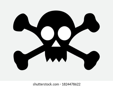 Scary pirate skull symbol, sea pirate