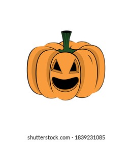 scary pumpkin in cartoon style. isolated object