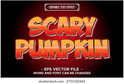 Efecto de texto editable de calabaza aterradora para diseño de Halloween