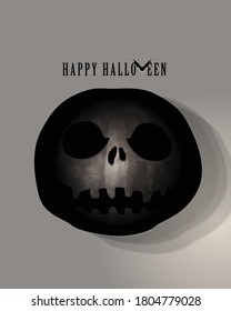 Scary Pumpkin Face for Halloween Modern Background. Minimalist Creative Design Concept.