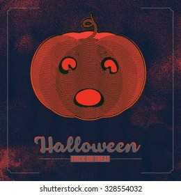 scary pumpkin face in the night time