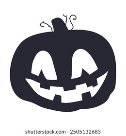 Scary pumpkin face silhouette vector cartoon illustration isolated on a white background.