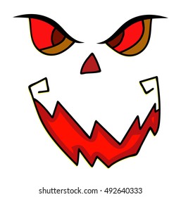 scary, pumpkin face vector symbol icon design. Beautiful illustration isolated on white background