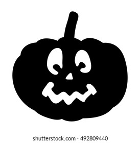 scary, pumpkin face vector symbol icon design. Beautiful illustration isolated on white background