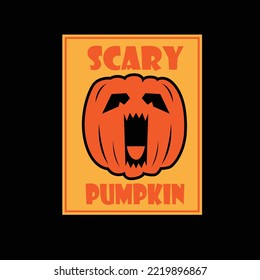 Scary Pumpkin Halloween day Graphic Design typography  t shirt print vector