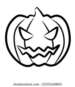 Scary pumpkin, Halloween event, lineart