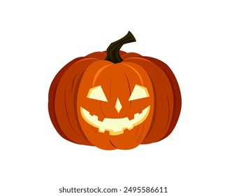 Scary pumpkin for the halloween holiday. Creepy pumpkin for the Halloween party. Vector illustration