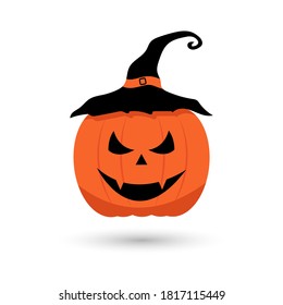 Scary Pumpkin Halloween mask concept vector illustration isolated on white background